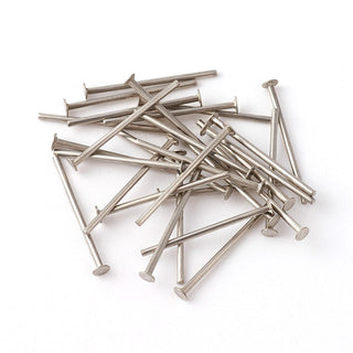 304 Stainless Steel Head Pins.  (Packed 50 Pins).  14 x .07mm size.  (Stainless Color) *Packed 50 Pins