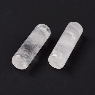 Natural Quartz Crystal Pendants, Column, 34~36x10~10.5mm, Hole: 2mm.    Sold individually