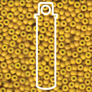 Seed Bead (MIYUKI 6/0)  Round.  (Matte Opaque Mustard)  20gm tube.