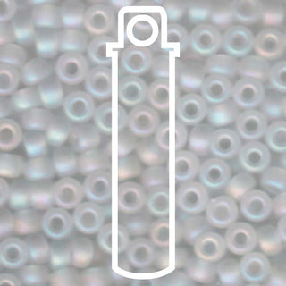 Seed Bead (MIYUKI 6/0)  Round.  (Matte Trans Crystal AB)  20gm tube.