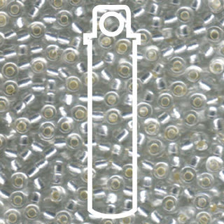 Seed Bead (MIYUKI 6/0)  Round.  (Silver Lined Crystal)  20gm tube.