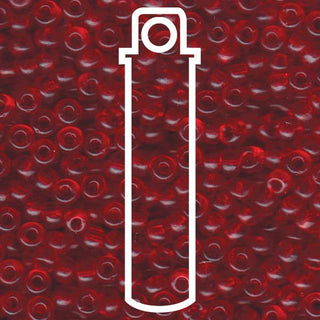 Seed Bead (MIYUKI 6/0)  Round.  (Transparent Red/ Orange)  20gm tube.