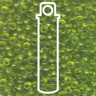 Seed Bead (MIYUKI 6/0)  Round.  (Transparent Chartreuse)  20gm tube.