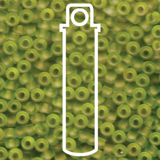 Seed Bead (MIYUKI 6/0)  Round.  (Matte Transparent Chartreuse)  20gm tube.