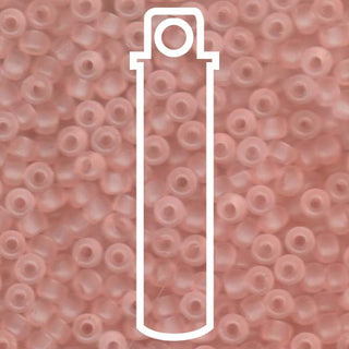 Seed Bead (MIYUKI 6/0)  Round.  (Matte Transparent Tea Rose)  approx 20gm tube.