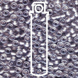 Seed Bead (MIYUKI 6/0)  Round.  (Sparkle Pewter Lined Crystal)  20gm tube.