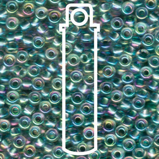 Seed Bead (MIYUKI 6/0)  Round.  (Seafoam Lined Crystal AB)  20gm tube.