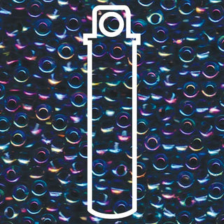 Seed Bead (MIYUKI 6/0)  Round.  (Blue Lined Aqua AB)  20gm tube.