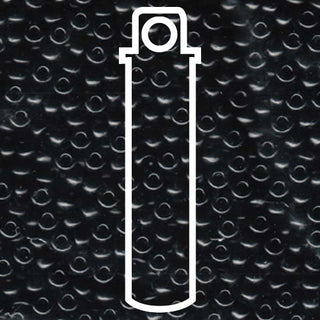 Seed Bead (MIYUKI 6/0)  Round.  (Opaque Black)  20gm tube.