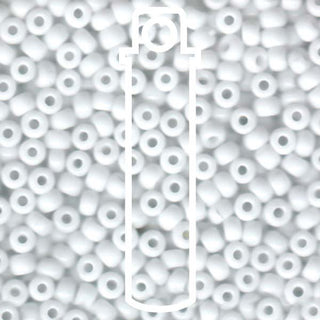 Seed Bead (MIYUKI 6/0)  Round.  (Opaque WHITE)  20gm tube.