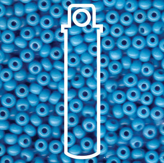 Seed Bead (MIYUKI 6/0)  Round.  (Opaque Turquoise Blue)  20gm tube.