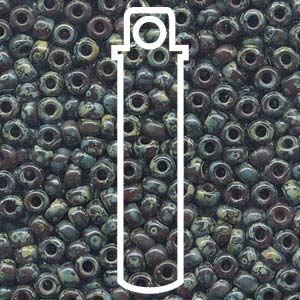 Seed Bead (MIYUKI 6/0)  Round.  (PIcasso Red Brown Trans)  20gm tube.