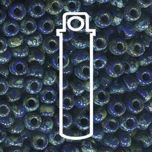 Seed Bead (MIYUKI 6/0)  Round.  (PICASSO Opaque Cobalt)  20gm tube.