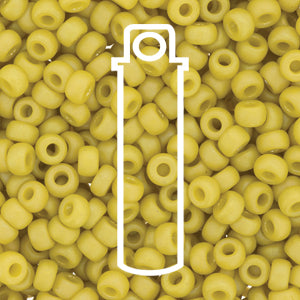 Seed Bead (MIYUKI 6/0)  Round.  (Frost Opaque Glaze Rainbow Yellow)  20gm tube.