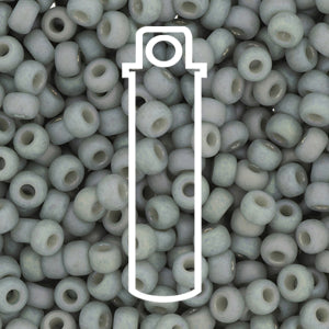 Seed Bead (MIYUKI 6/0)  Round.  (Frost Opaque Glaze Rainbow Cadet Gray)  20gm tube.