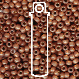 Seed Bead (MIYUKI 6/0)  Round.  (DYED ROSE BRONZE S/L ALABASTER )  20gm tube.