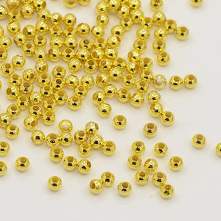 Brass Round Spacer Beads, Seamless, Golden, 2.5mm, Hole: 0.8mm.   (approx 1300 Beads in a 1oz bag)
