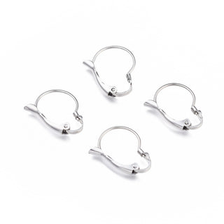 304 Stainless Steel Leverback Earrings, Stainless Steel Color, 18x15x3.5mm, Pin: 0.8mm (Packed 10 Earwires)