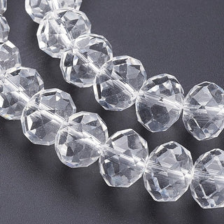 Crystal (Chinese) *Faceted Rondelle  (Clear)   6 x 4mm.   Approx 90 Beads