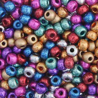 Seed Bead (Czech 6/0)  Round.  (Metallic Mix)  approx 22gm tube.