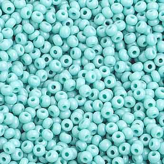 Czech 10/0 Seed Beads.  (Round).  Opaque Turquoise.  (Strung.  Approx 23 grams)