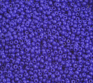 Czech 10/0 Seed Beads.  (Round).  Dark Royal Blue.  (Strung.  Approx 23 grams)