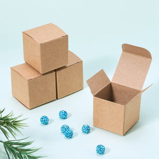 Kraft Paper Box.  Cube.  Ring/ Small items size.  3.8x3.8x3.8cm.   (Packed 10 Boxes).