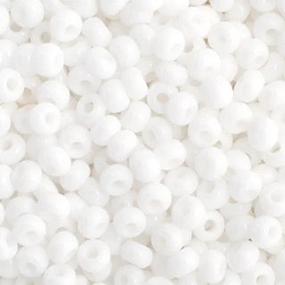 11/0 Czech Round Seed Beads (Opaque White)  *approx 23 gram tube