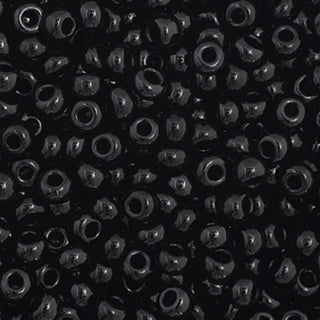 11/0 Czech Round Seed Beads (Opaque Black)  *approx 23 gram tube