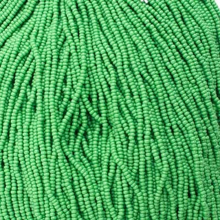 11/0 Czech (Opaque Medium Green) 6 String/Hank  *Approx 17 gr
