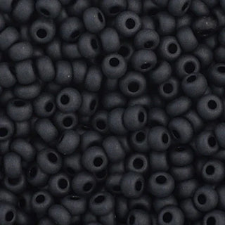 11/0 Czech Round Seed Beads (Opaque Black Matte)  *approx 24 gram tube