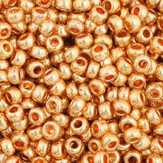 11/0 Czech  Round Seed Beads (Metallic Gold)  *approx 23 gram tube