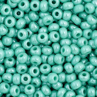 11/0 Czech Round Seed Beads  (Opaque Turquoise Luster)  *approx 23 gram tube