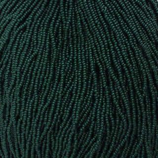11/0 Czech (Natural Dark Green Opaque) 6 String/Hank  *Approx 17 gr