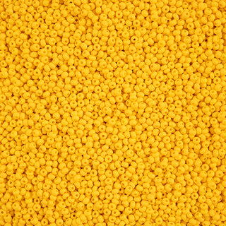 11/0 Czech  Round Seed Beads (Permalux Dyed Chalk Dark Yellow Matt)  *approx 24 gram tube