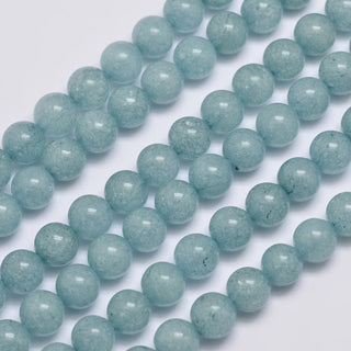 Jade *Malaysian (Creamy Aquamarine Blue) 8mm Round (approx 49 Beads)