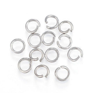 304 Stainless Steel Open Jump Rings, Stainless Color.  18 Gauge.  See Drop Down for MM Sizing.