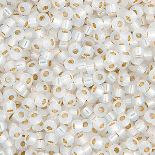 11/0 Miyuki  Round Seed Beads (White Opal Silver Lined)  *approx 22 gram tube