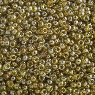 11/0 Miyuki Round Seed Beads  (Transparent Golden Olive Luster)  *approx 24 gram tube