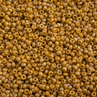 11/0 Miyuki Round Seed Beads (Frosted Glazed Rainbow Yellow Mustard Matte AB)  *approx 23 gram tube