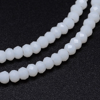 Crystal (Chinese) *Faceted Rondelle  (White).  3 x2mm, Hole: 0.8mm, about 200pcs/strand, 15.1 inch