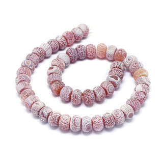 Natural Weathered Agate Beads Strands, (Reddish Brown) Rondelle, 11.5~12x8mm, Hole: 0.8mm, about 50 pcs/Strand, 15.16''(38.5 cm)