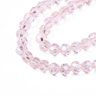 4mm Faceted Round Crystals * Pink  (approx 100 beads per 15" Strand)