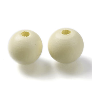 Painted Natural Wood Beads, Round, 16mm, Hole: 4mm.  (Packed 15 Beads).  *See Drop Down for Color Options.