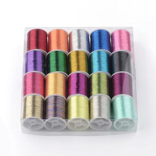Metallic Thread, Mixed Color Box, 0.1mm, about 60.14 yards(55m)/roll, 20rolls/box  (Great Gift Idea!)