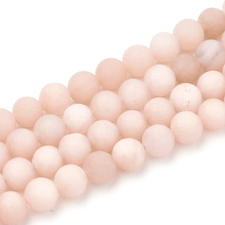 Sunstone (Moonstone) *Natural- Frosted Pinks *8mm Size (approx 50 Beads)