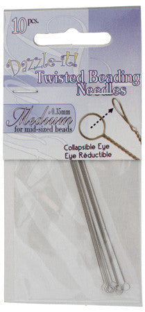 Twisted Beading Needles (Dazzle It)  See Drop Down for Size Options - Mhai O' Mhai Beads
 - 1
