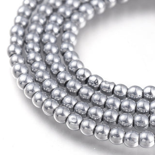 Electroplate Glass Beads Strands, Round, Full Plated,, 2mm, Hole: 0.6mm, about 180 beads.  (See drop down for Color Options)