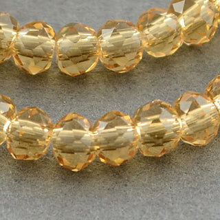 Crystal (Chinese) *Faceted Rondelle  (Sandy Brown)  3 x 2mm.   Approx 100 Beads on an 18" Strand.