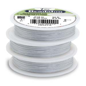 Beadalon (Bead Stringing Wire) Satin Silver Color *7 Strand (.018 in   30 Feet. 0.46mm. 9.2m)
